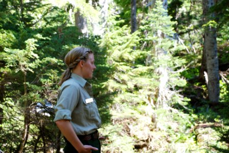Forest Ranger on Mt Ellinor Trail, Olympic National Forest photo