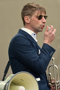 Musician sunglasses singing photo