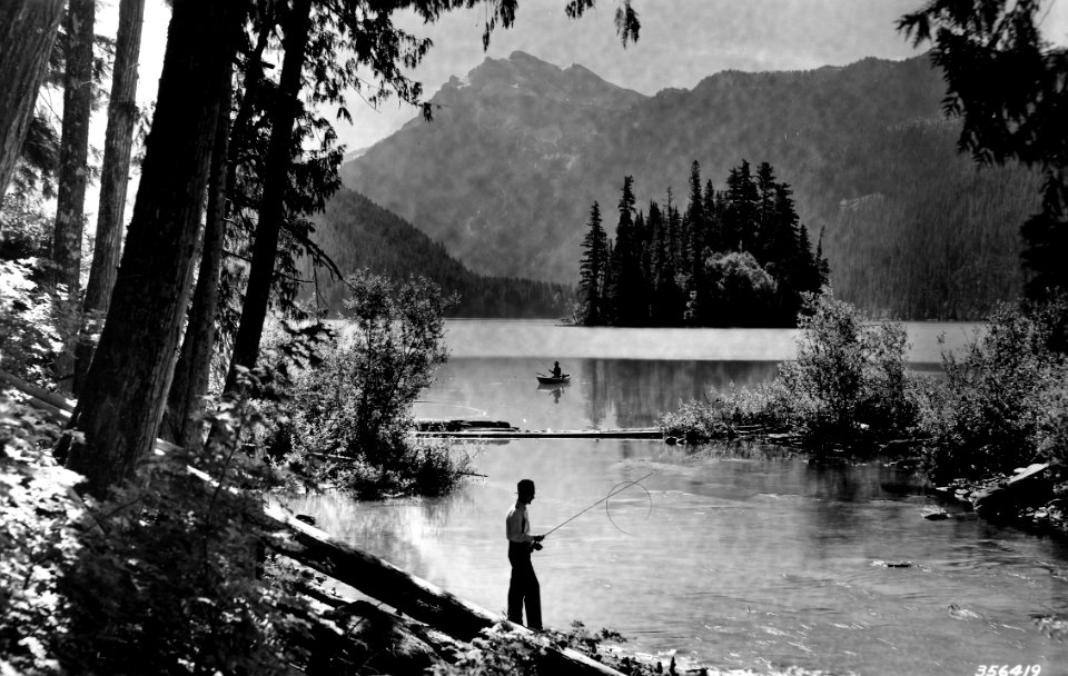 356419 Fishing at Packwood Lake, Columbia NF , WA 1937