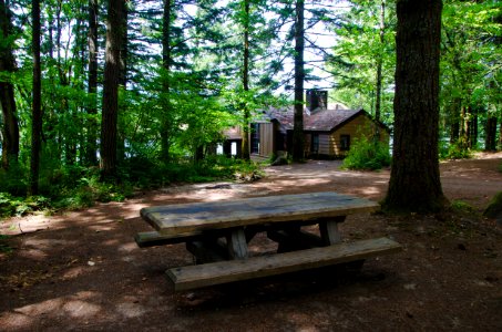 Picnic Table & CCC Building at Eagle Creek Overlook-Exterior of Eagle Creek Overlook CCC Building 2-Columbia River Gorge photo