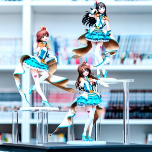 GSC 1/8th scale Crystal Night Party Ver.: Honda Mio (left), Shimamura Uzuki (center), and Shibuya Rin (right).