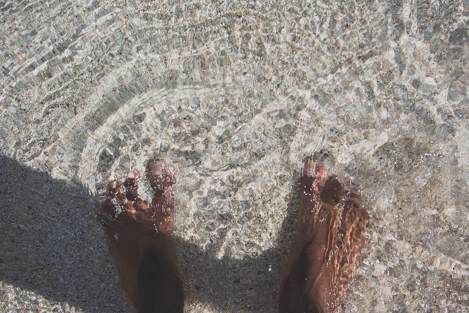 Sand touch sensation water