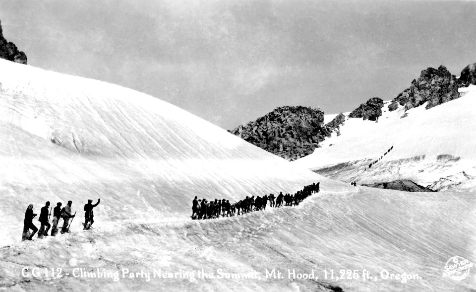 CG-112 Climbing Party Nearing the Summit, Mt. Hood, Oregon