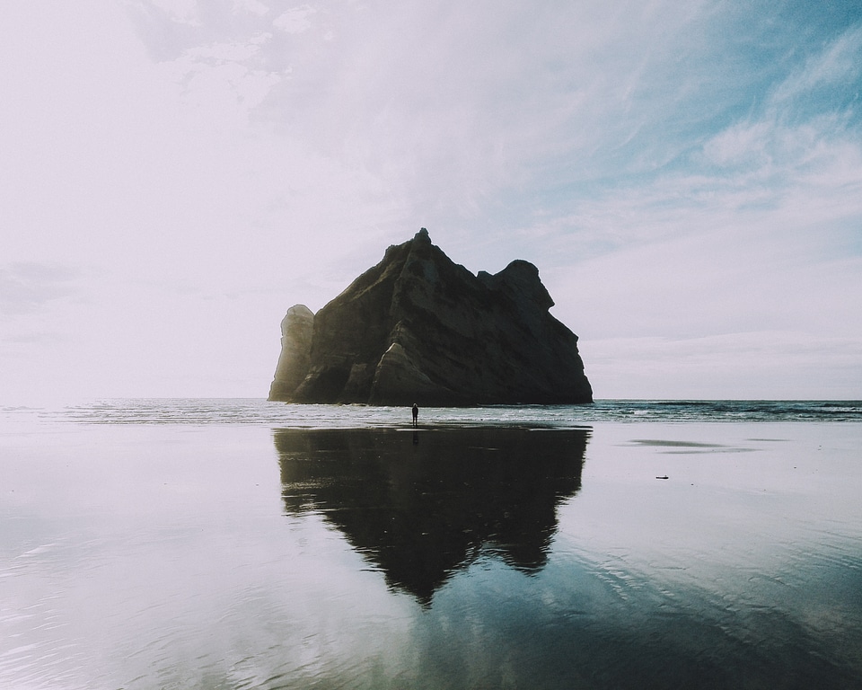 Sand reflection glassy