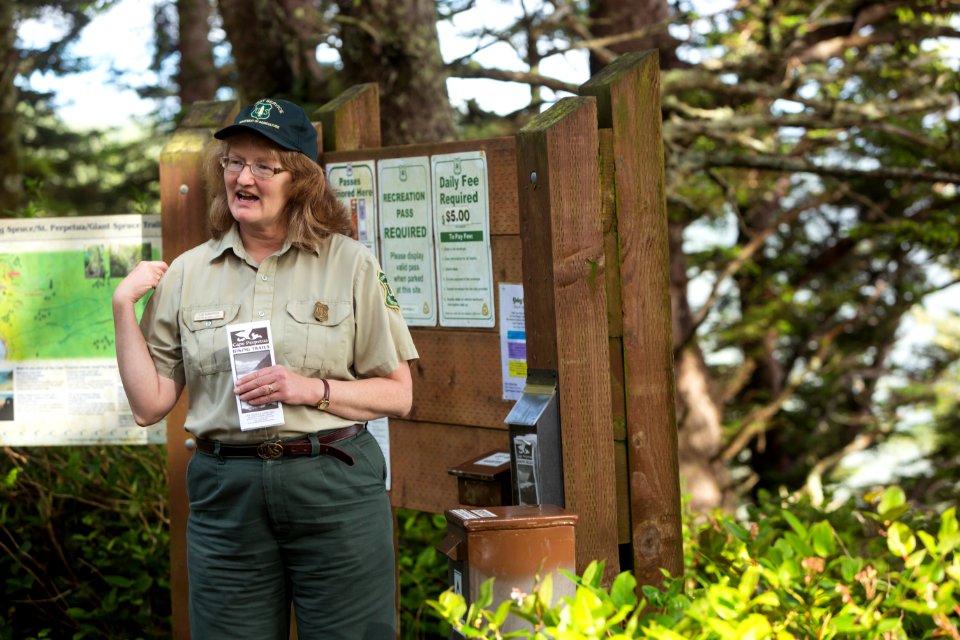 Field Ranger at Cape Perpetua Trailhead, Siuslaw National Forest