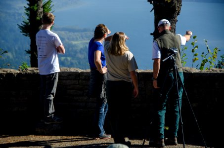 Group enjoying view from Nancy Russell Overlook-Columbia River Gorge photo