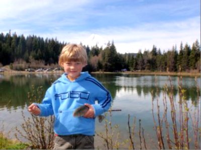 Young Boy with Trout, Mt Hood National Forest photo