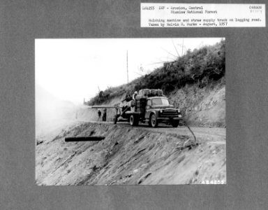 484255 Mulching Machine on Logging Road, Siuslaw NF, OR 1957