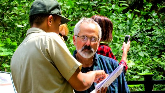 US Forest Service Field Ranger using Map to describe options-Columbia River Gorge photo