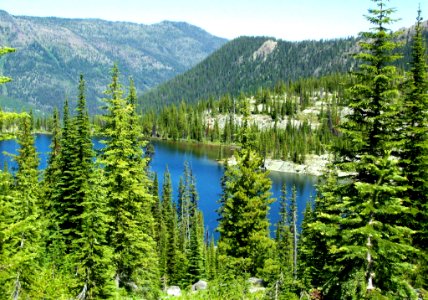Huntsberger Lake on Flathead National Forest as seen from Whitefish Divide Trail