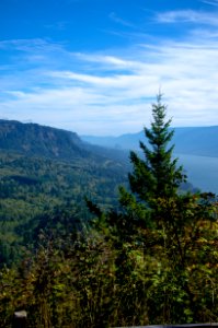 View of Beacon Rock and Gorge-Columbia River Gorge photo