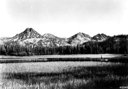 412343 Gunsight Mtns from Mud Lake, Whitman NF, OR 1941 photo