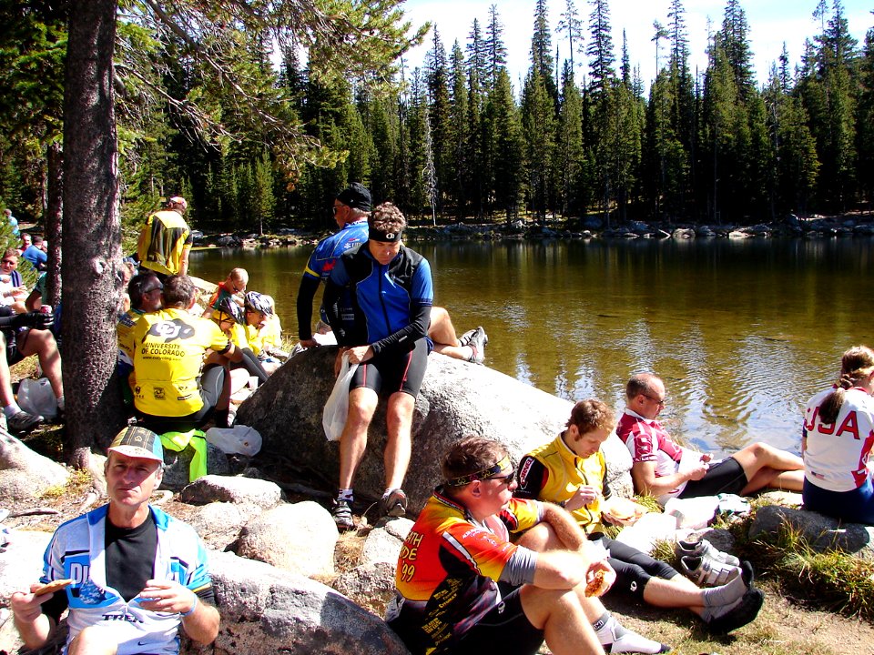 Cycle Oregon Participants at Wallowa Lake, Wallowa Whitman National Forest
