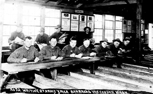 No. 73 Writing at Army YMCA Barracks Vancouver Wash.