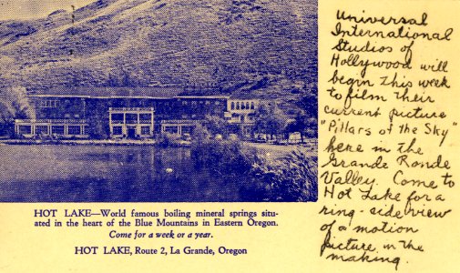 Hot Lake Mineral Springs, OR Advertising PC 1955