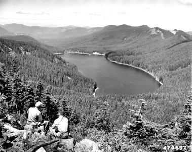 474697 Bull Run Lake, Mt Hood NF, OR 1953 photo