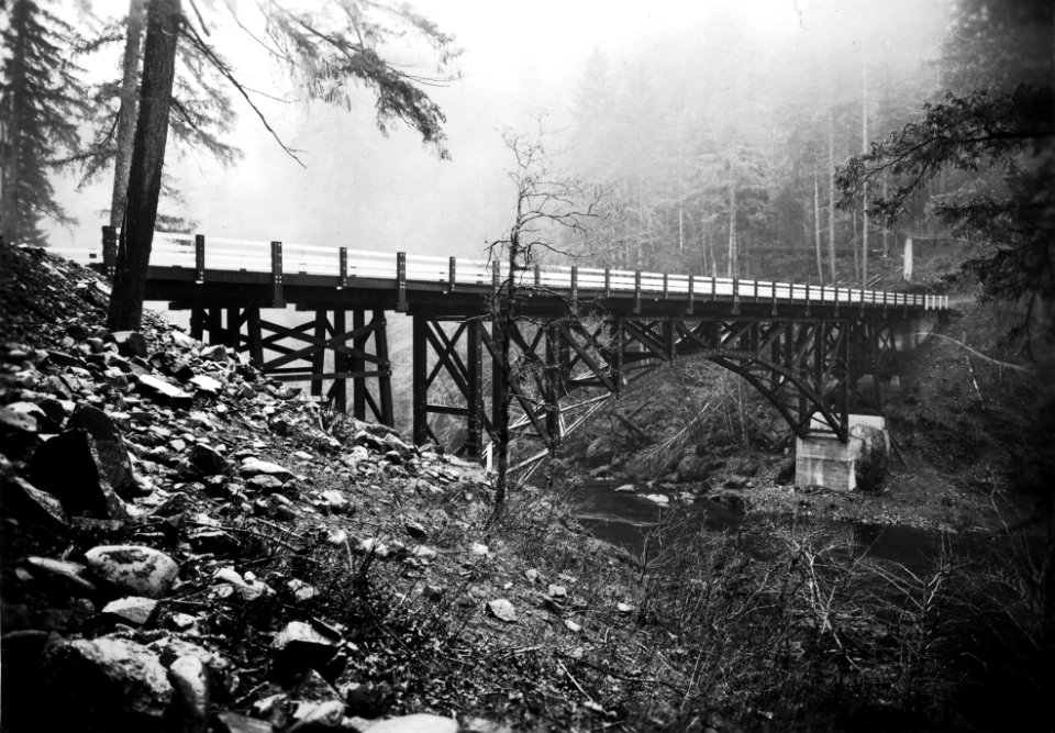 EL 1442 Mott Bridge from Downstream 12-21-1936