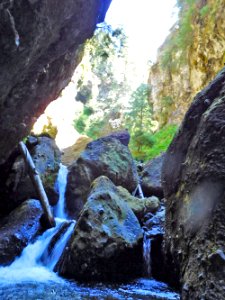 Inside Valhalla upstream of cave waterfall, Willamette National Forest photo