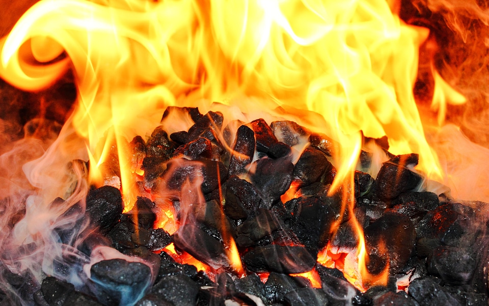 Coal censer the flame