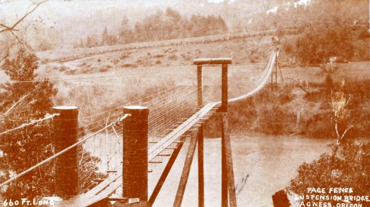 Page Fence Suspension Bridge, Agness, Oregon c1917.jpg