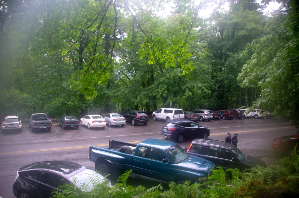 Parking area at Wahkeena Falls- Columbia River Gorge