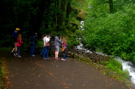 Family at Old Wahkeena Falls Viewing Area 2-Columbia River Gorge photo