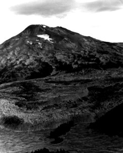Willamette NF - Rock Mesa and South Sister in TSW, OR 1977 photo