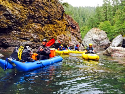 Group of Kayaker's on Chetco River, Rogue River Siskiyou National Forest