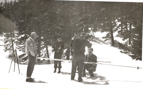 16100-8 Snow Survey crew at Dutchman Flay snow course 1949