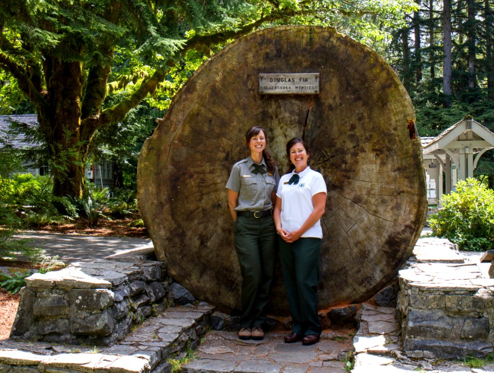 Pair of US Forest Service Rangers at Glacier Public Service Center, Mt Baker Snoqualmie National Forest