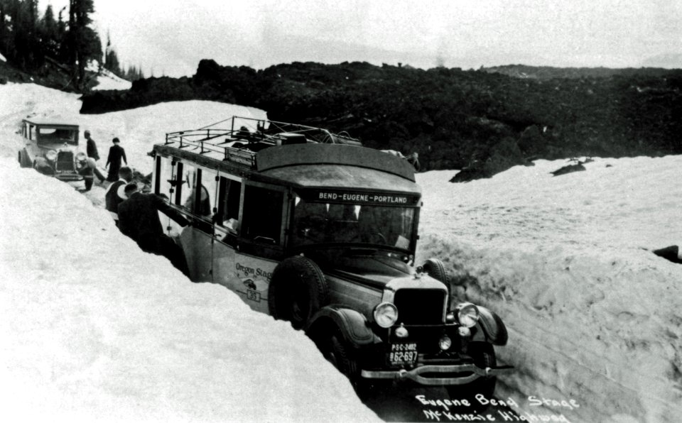 Cascade NF - McKenzie Pass, Eugene-Bend Stage, OR c1930