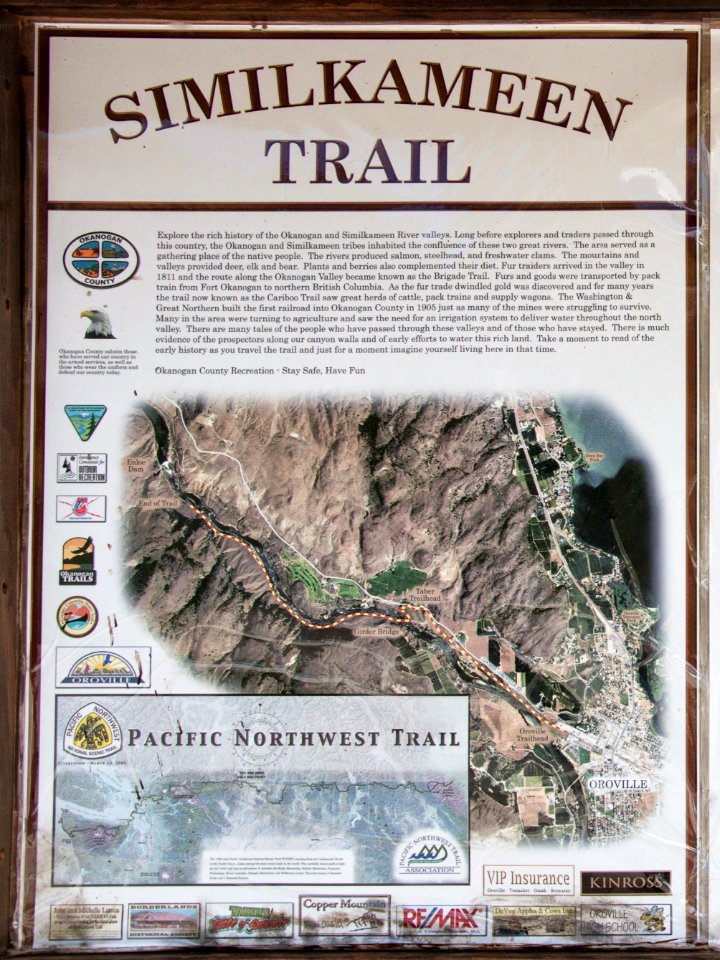 Similkameen Trail kiosk (near the vineyard)