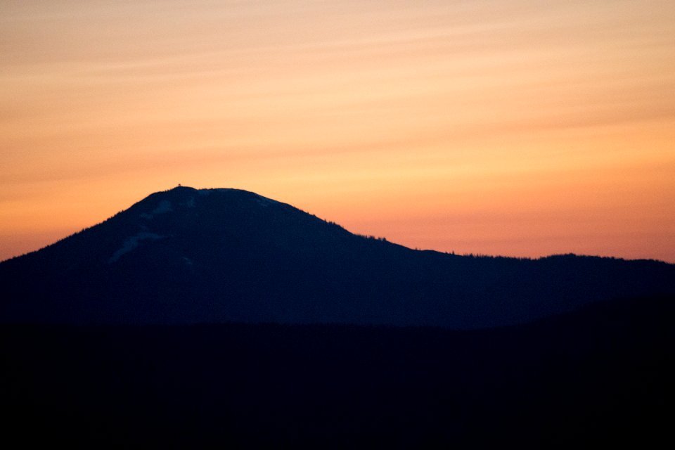 Sunset over Mt Henry Fire Lookout
