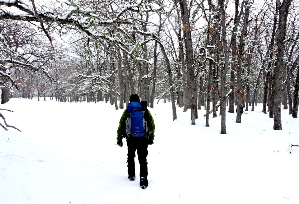 Hiker in snow