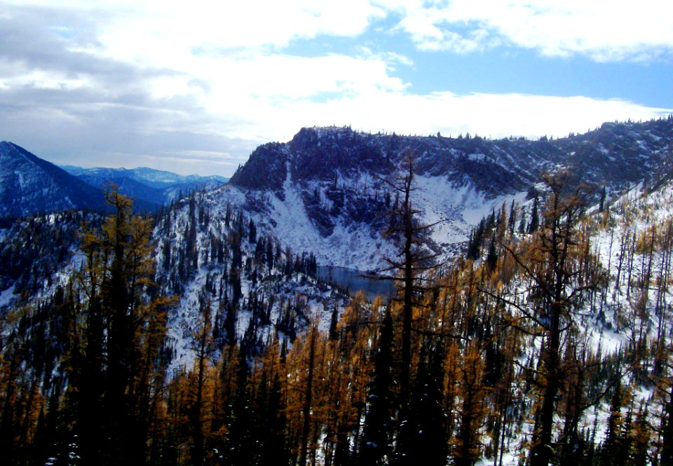 Stoney Lake as seen from Nasukoin Mountain, Flathead National Forest
