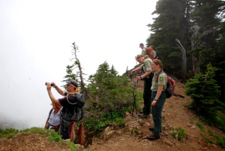 Group hiking at Mt Elinor, Olympic National Forest