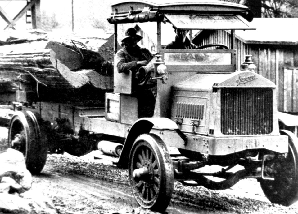 Log Truck with Rived or Split Logs