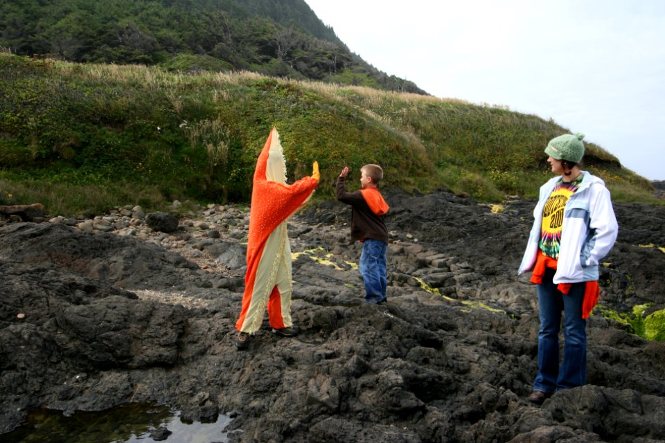 Seastar Mascot and Boy at Cape Perpetua, Siuslaw National Forest