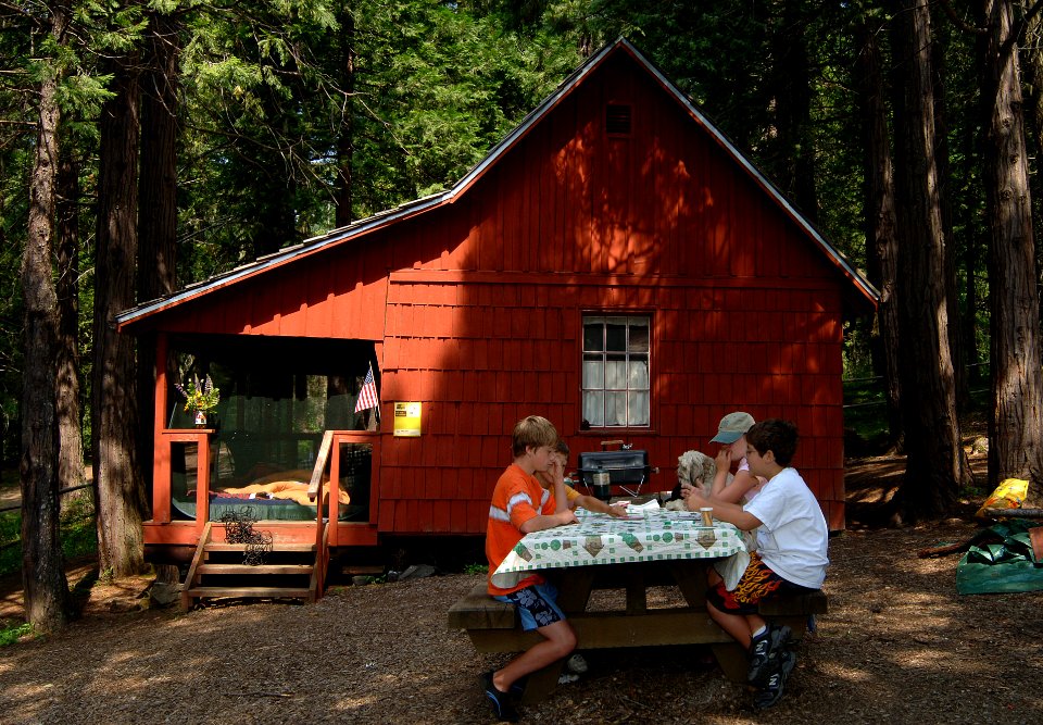 Family at Whiskey Camp Guard Station-Umpqua