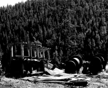 Willamette NF - Blue River Mines Abandoned Equipment, OR 1972 photo