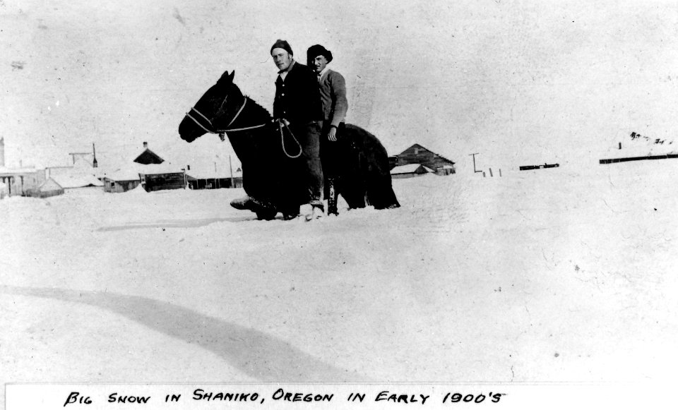 Big Snow in Shaniko, Oregon in Early 1900's