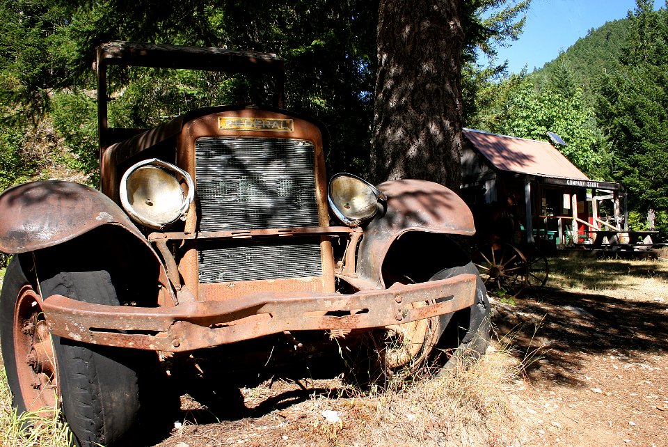 Old Pickup and Company Store at Jawbone Flats, Willamette National Forest