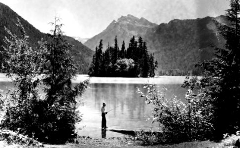 385235 Fishing at Packwood Lake, Columbia NF, WA 1937 photo