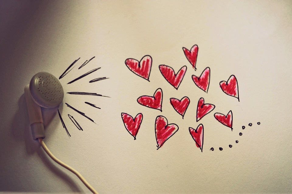 Headphones the handset hearts