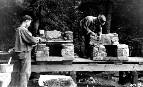 409167 CCC Campstove Construction, Siskiyou NF, OR 1941 photo