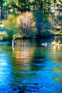 FISHERMAN AT METOLIUS RIVER DESCHUTES photo