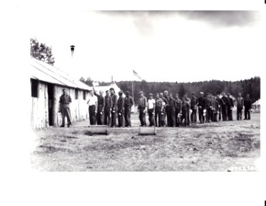 280079 CCC Mean at Mess Hall, Camp Nine Mile, Baker NF, OR 9-1933 photo