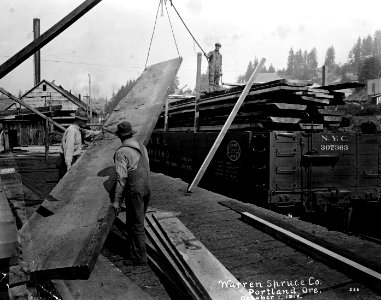 226 Loading Spruce Lumber on Rail Car