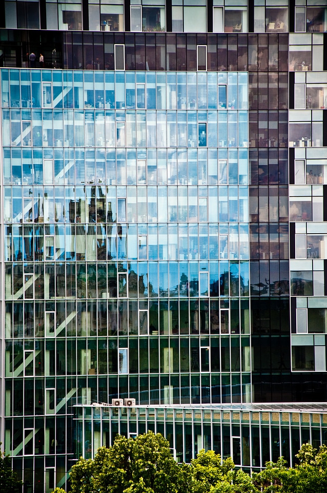 Reflection glass facade