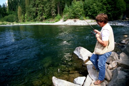 Fishing Clackamas River Mt Hood National Forest photo
